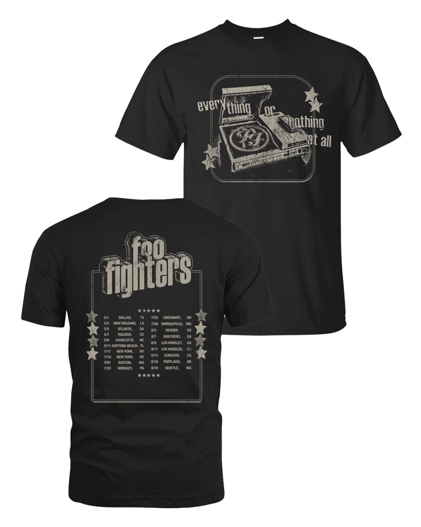 Foo Fighters Shop Record Player Everything Or Nothing At All Album T Shirt